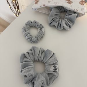 Scrunchie, kímélő hajgumi - Ezüst