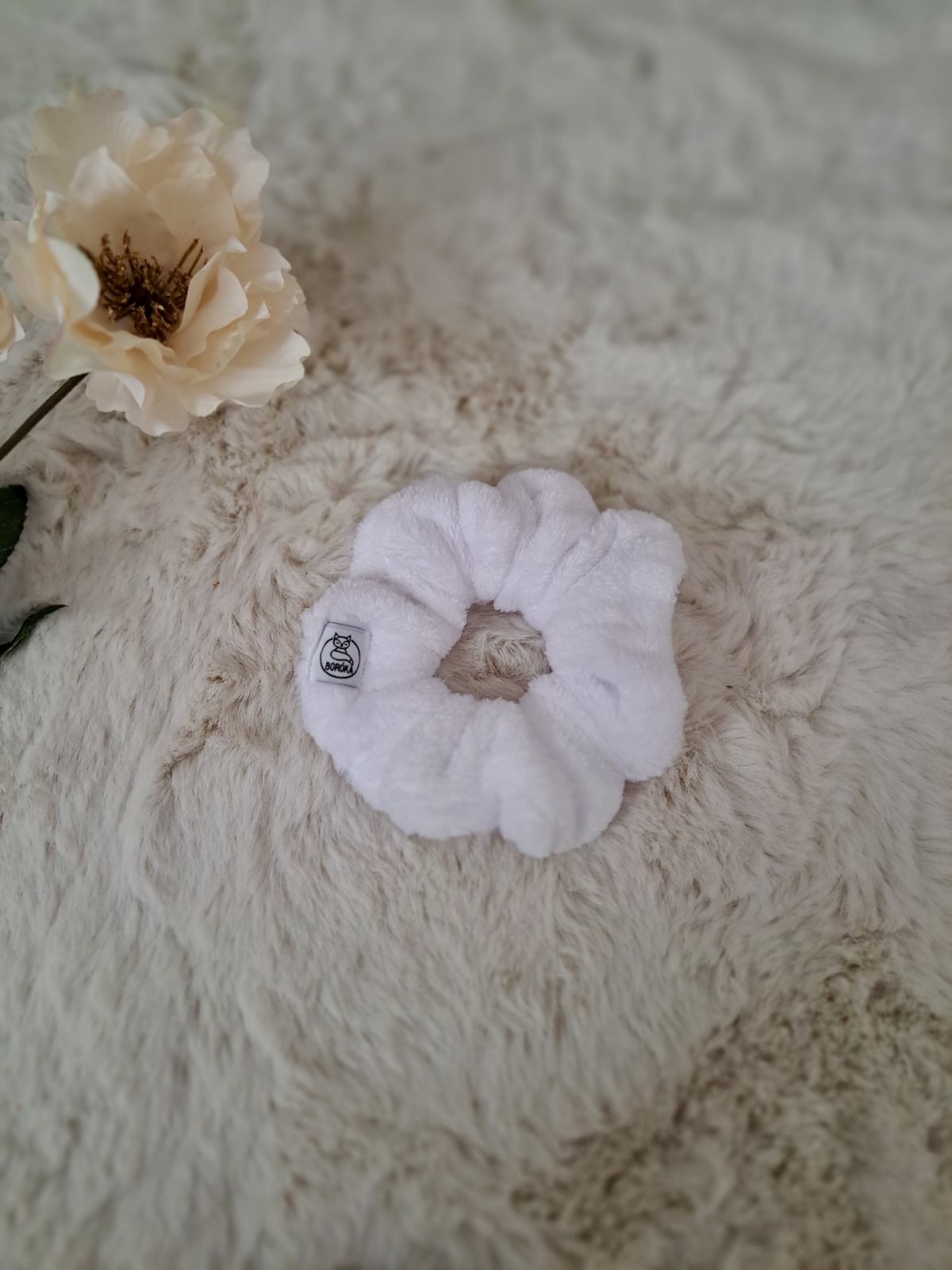 Scrunchie, kímélő hajgumi - Hópihe