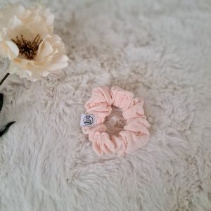 Scrunchie, kímélő hajgumi - Púder (pamut)