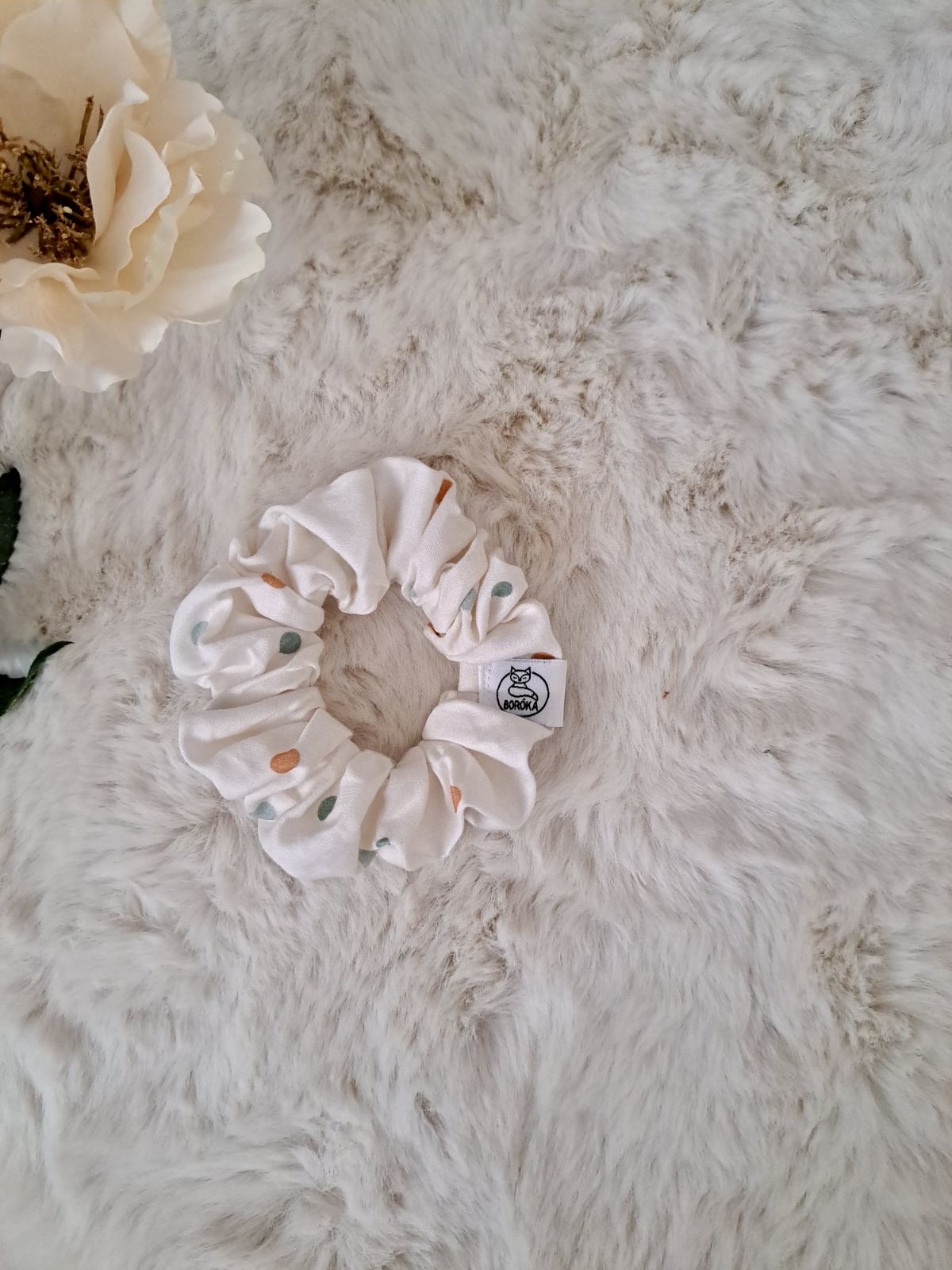Scrunchie, kímélő hajgumi - Pötyi (pamut)